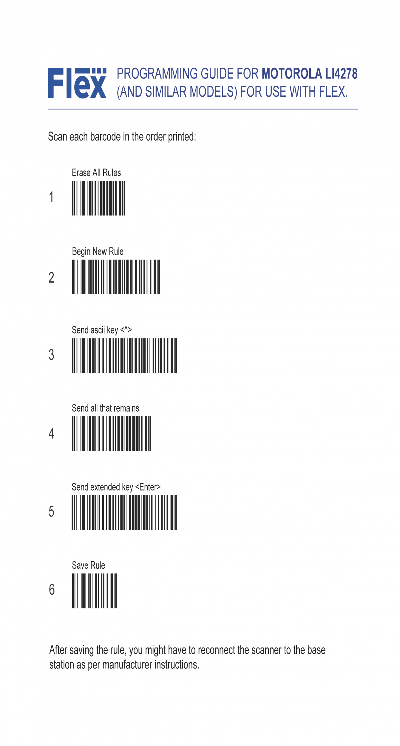 Printable Symbol Barcode Scanner Programming Sheet